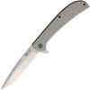 Al Mar Knives Ultra Thin (AMK4119) 4" D2 Satin Drop Point Plain Blade, Titanium Gray 420 Stainless Steel Handle