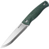 Real Steel Pathfinder (RS3851G) 4.5" 14C28N Satin Drop Point Plain Blade, Green Micarta Handle, Green Nylon Belt Sheath