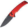 Sencut Serene (S21022B1) 3.5" D2 Blackwashed Drop Point Plain Blade, Red Aluminum Handle