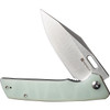 Sencut GlideStrike (S230182) 3.75" 9Cr18MoV Satin Clip Point Plain Blade, Jade G-10 Handle