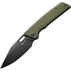 Sencut GlideStrike (S230183) 3.75" 9Cr18MoV Blackwashed Clip Point Plain Blade, OD Green G-10 Handle