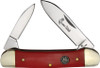 Queen Cutlery Canoe (QN64R) - Mirror Finish 440C Stainless Steel Pen and Spear Blades, Red Synthetic Handle