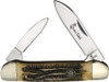 Queen Cutlery Canoe (QN64WB) - Mirror Finish 440C Stainless Steel Pen and Spear Blades, Winterbottom Jigged Bone Handle