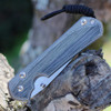 Chris Reeve Large Sebenza 31 Glass Blasted Inlay Micarta Canvas Black, 3.61" CPM MagnaCut Stonewashed Drop Point Blade (L31-1652)