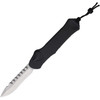 Heretic Knives Auto Hydra (H0081A) 3.63" CPM MagnCut Satin Drop Point Plain Blade, Black Anodized Aluminum Handle