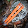 ear Son Bear Song IV Trainer BCB201OR4P blaze orange G-10 handles — high-visibility trainer color, balisong practice butterfly knife