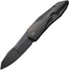 WE Knives Solid (WE220281) 3.88" CPM-20CV Black Stonewash Compound Grind Modified Spear Point Plain Blade, Black Titanium Handle