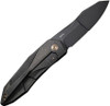 WE Knives Solid (WE220281) 3.88" CPM-20CV Black Stonewash Compound Grind Modified Spear Point Plain Blade, Black Titanium Handle