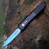 Microtech Ultratech D/E Knight (MCT1221JK) 3.5" Bohler M390 Blue Double-Edged Dagger Plain Blade, Black Anodized Aluminum Handle