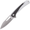 CRKT Padawan (CR6075) 3.01" Sandvik 14C28N Brushed Wharncliffe Plain Blade, Stainless Steel Handle with Black G-10 Overlay