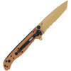 CRKT M16 (CRM1610DZ) 3" D2 Titanium Nitride Tanto Partially Serrated Blade, Desert Tan Glass Reinforced Nylon Handle