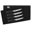 Shun Cutlery Classic Ebony 4PC Steak Knife Set (DMS400) - 4 3/4" Stainless Steel Damascus VG-MAX Blades, D-Shaped Ebony Finished Pakkawood Handles