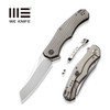 WE Knife RekkeR (WE22010G2) 3.61" CPM-20CV Satin Reverse Tanto Plain Blade, Gray Titanium Handle