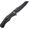 WE Knife RekkeR (WE22010G3) 3.61" CPM-20CV Blackwashed Reverse Tanto Plain Blade, Gold and Black Titanium Handle