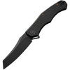 WE Knife RekkeR (WE22010G1) 3.61" CPM-20CV Blackwashed Reverse Tanto Plain Blade, Black Titanium Handle