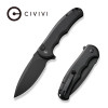 CIVIVI Button Lock Praxis (CIVC18026E1) 3.75" Nitro-V Black Stonewashed Drop Point Plain Blade, Black Aluminum Handle