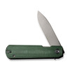 CIVIVI Sendy (CIVC21004A1) 2.83" Nitro-V Gray Stonewashed Drop Point Plain Blade, Green Canvas Micarta Handle