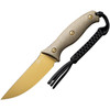 CIVIVI Stormridge (CIVC230412) 3.92" Nitro-V Desert Tan Stonewashed Straight Back Plain Blade, Tan G-10 Handle Black Kydex Sheath