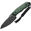 CIVIVI Propugnator (CIVC230022) 4.13" D2 Blackwashed Reverse Tanto Plain Blade, Green Canvas Micarta Handle, Black Kydex Sheath