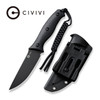 CIVIVI Stormridge (CIVC230411) 3.92" Nitro-V Black Stonewashed Straight Back Plain Blade, Black G-10 Handle