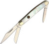 Hen & Rooster Small Stockman (HR303MOP) German Stainless Steel Mirror Polished Clip, Pen, and Sheepsfoot Blades, Mother of Pearl Handle