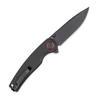 CobraTec Knives Samson Flipper (CTSAMSONBLK) 3.52" D2 Satin Drop Point Plain Blade, Black G-10 Handle