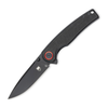 CobraTec Knives Samson Flipper (CTSAMSONBLK) 3.52" D2 Satin Drop Point Plain Blade, Black G-10 Handle