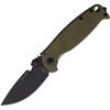 DPX HEST Classic (DPXHSF008) 3.13" D2 Black Phosphate Coated Drop Point Plain Blade, OD Green G-10 Handle with Titanium Back Handle