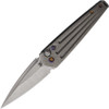 Medford Knife Nosferatu Auto (MDNATQ01TMTF) 3.5" CPM-S45VN Stonewashed Spear Point Plain Blade, Tumbled Titanium Handle