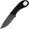 Cobratec Skinner (CBTSD2DNS) 3.75" D2 Stonewashed Drop Point Partially Serrated Blade, Black G10 Handle