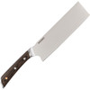 Barebones Living No. 7 Nakiri (BARE493) 7" Stainless Steel Satin Cleaver Plain Blade, Brown Pakkawood Handle