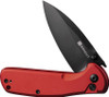 Sencut ArcBlast (S22043B4) 2.98" 9Cr18MoV Black Drop Point Plain Blade, Red Aluminum Handle