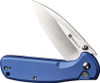 Sencut ArcBlast (S22043B3) 2.98" 9Cr18MoV Satin Drop Point Plain Blade, Blue Aluminum Handle