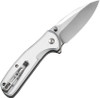 Sencut ArcBlast (S22043B2) 2.98" 9Cr18MoV Satin Drop Point Plain Blade, Silver Aluminum Handle