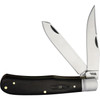 Rough Ryder Black Reserve Bearhead (RR2559) 2.87" Stainless Steel Satin Clip/Spey Plain Blade, Black Smooth Pakkawood Handle