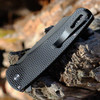 Pro-Tech Shot Show 2024 Malibu Button Lock (SHOTSHOW2024)  3.5" CPM-20CV Smoky Grey DLC Reverse Tanto Plain Blade, Textured Black Aluminum Handle, Button Lock