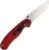 Ontario Rat II Manual Folder (ON8064) 3.0" CMP-S35VN Satin Rop Point Plain Blade, Red G-10 Handle