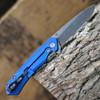 Case Kinzua Frame Lock Knife (10780) - 3.4" CPM-S35VN Stonewashed Drop Point Blade, Blue Anodized Aluminum Handle with Eagle and Flag Embellishment