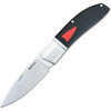Begg Knives Black Widow (BG040) 3" Sandvik 14C28N Satin Spear Point Plain Blade, Black G-10 Handle with Stainless Steel Bolsters and Red G-10 Shield