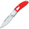 Begg Knives Drop Point Mini (BG044) 2.375" Sandvik 14C28N Satin Drop Point Plain Blade, Red G-10 Handle with Stainless Steel Bolsters and Shield