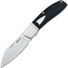 Begg Knives Large Slipjoint (BG035) 3" Sandvik 14C28N Satin Sheepsfoot Plain Blade, Black G-10 Handle with Stainless Steel Bolsters and Shield