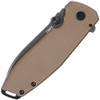 CRKT Squid XM A/O (CR2495B) 2.95" D2 Blackwashed Drop Point Plain Blade, Brown G-10 Handle with Blackwashed Stainless Steel Back Handle