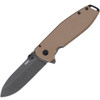 CRKT Squid XM A/O (CR2495B) 2.95" D2 Blackwashed Drop Point Plain Blade, Brown G-10 Handle with Blackwashed Stainless Steel Back Handle