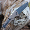 Boker Plus Strike Auto (01BO461) 3.35" D2 Blackwashed Tanto Partially Serrated Blade, Coyote Brown Aluminum Handle