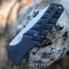 Boker Plus Strike Auto (01BO507DAM) 3.23" Damascus Drop Point Plain Blade, Black Aluminum Handle with Push Button Open