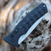 Boker Plus Strike Auto (01BO507DAM) 3.23" Damascus Drop Point Plain Blade, Black Aluminum Handle with Push Button Open