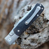 Boker TRPPR (112098) 3.19" CPM-MagnaCut Satin and Stonewashed Two Toned Drop Point Plain Blade, Curly Birch Wood Handle with Stonewashed Titanium Bolsters