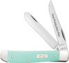 Case Mini Trapper First Production Run 95811 Smooth SeaFoam Green G-10 Ichthus (10207 SS)