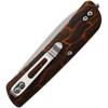 Boker Plus Tech Tool (01BO558) 2.8" 12C27 Satin Drop Point Plain Blade, Orange G-10 Handle wit Damascus Pattern