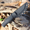 Boker Bronco MK1 (121506) 3.5" CPM-3V Black Drop Point Plain Blade, Black TPE Handle, Black Kydex Sheath with a Ulticlip